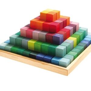 GRIMM'S SPIEL & HOLZ Large Stepped Pyramid Wooden Math Blocks